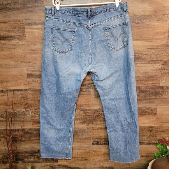 Vtg Levi's Jeans Mens 42x32 Measures 40x29 Orange Tab 505 USA 90's Raw Hem - Picture 3 of 10